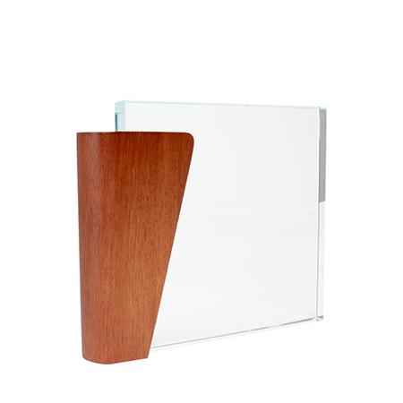 Trofeo Galvano de Madera y Cristal Lewis